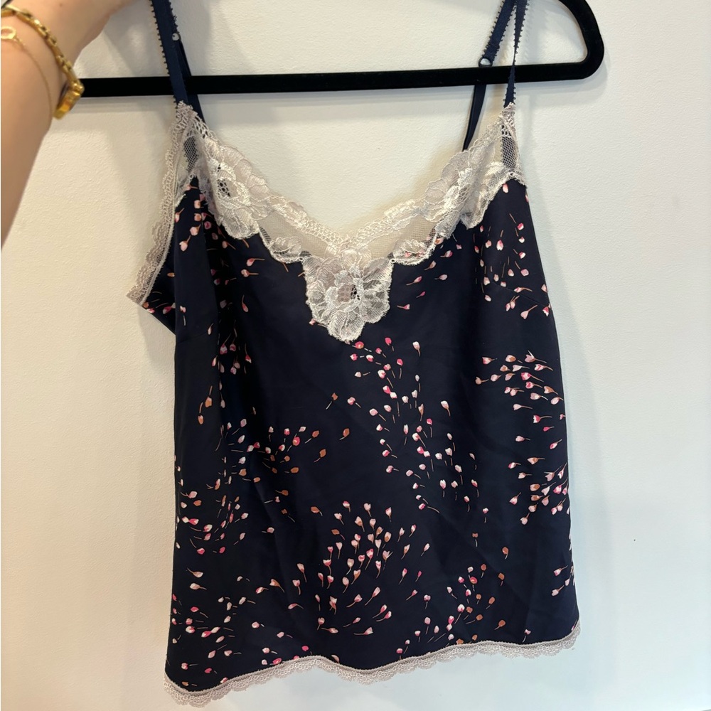Victoria's Secret Navy Cami with Pink Floral Print